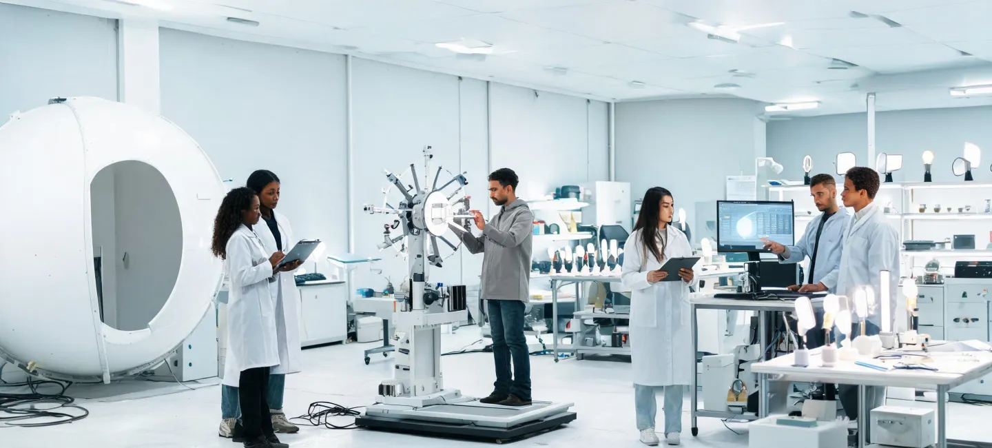 GE Lighting lighting team in a photometric laboratory
